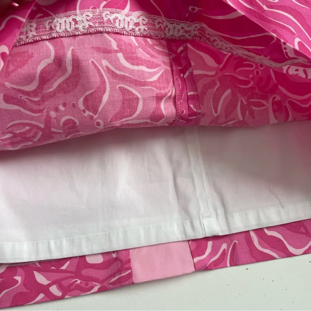 Lilly Pulitzer Simple Skirt Lattice Lined Palm Beach Tony Travel Pocket Pink - Image 8