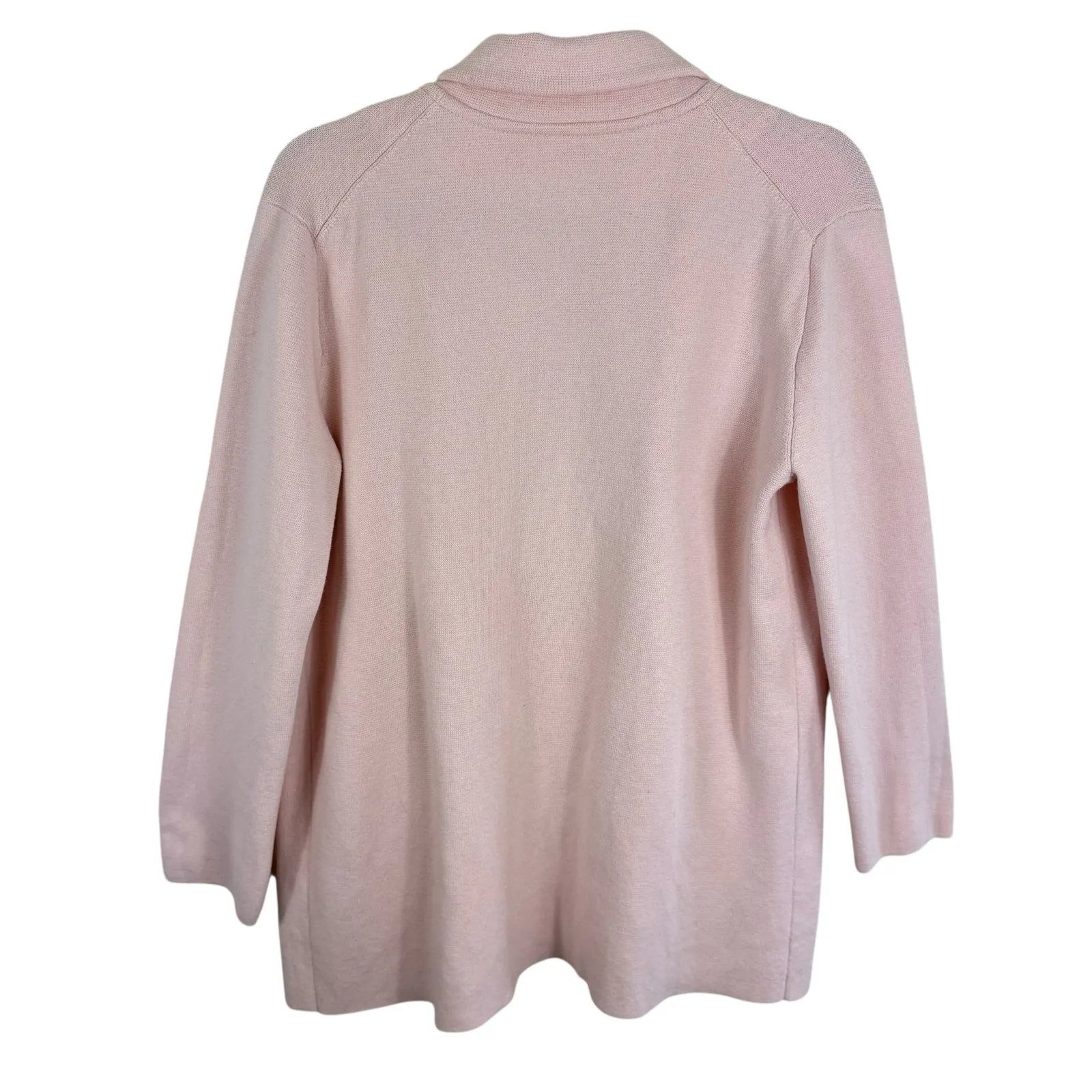 Magaschoni Pink Cotton Wool Collared Knit Open Sweater Blazer Pockets Size M - Image 2