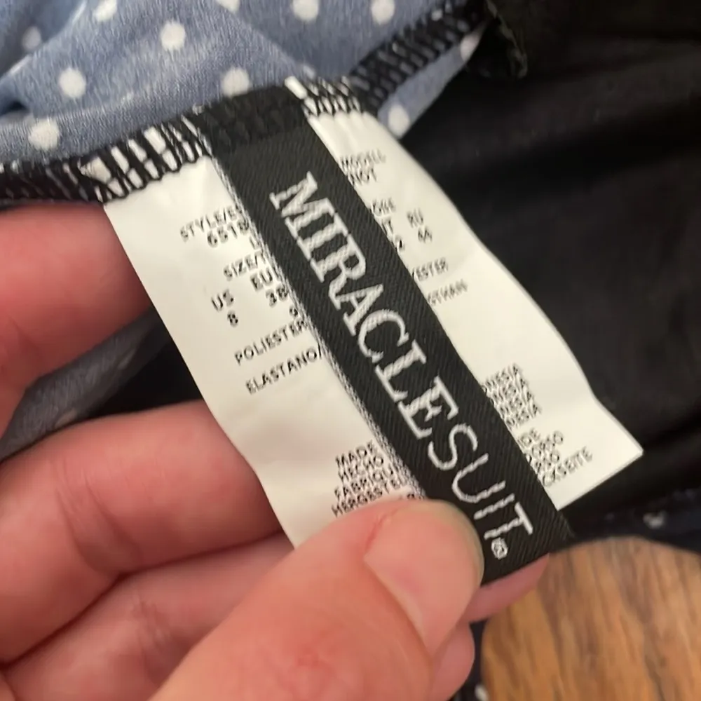 Miraclesuit Pin Point Love Knot Tankini Top Swimsuit midnight blue size 8 NWT - Image 8