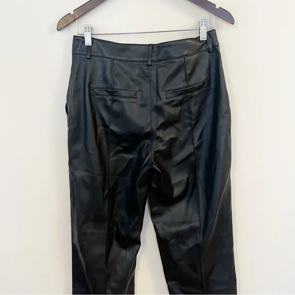 PU Mid Rise Straight Leg Pants Black Size EU 38/ US 8 Faux Leather NEW - Image 11