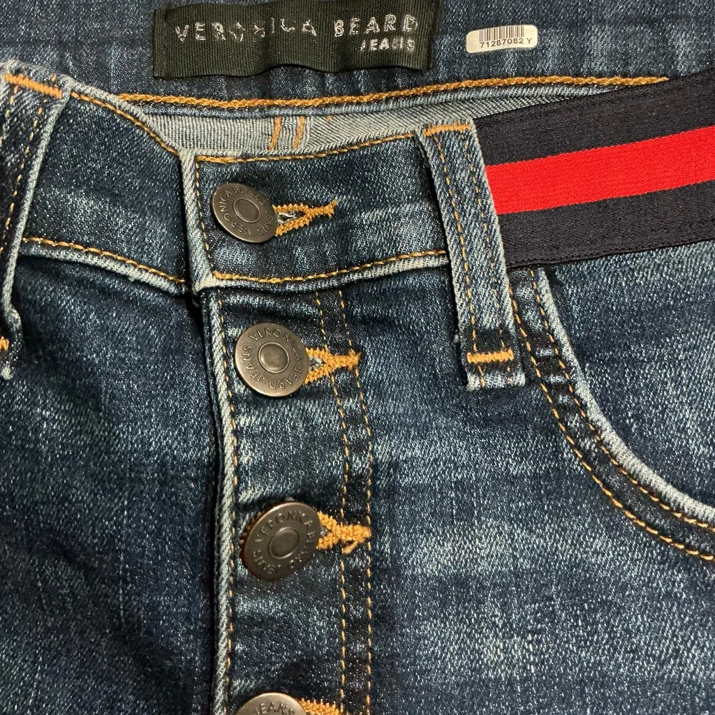 Veronica Beard Caroline 10” Cropped Baby Boot High Rise Blue Tidal Wash Size 28 - Image 5