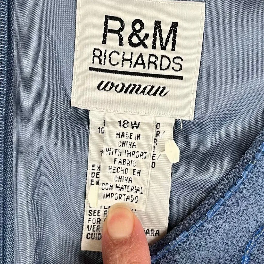 R&M Richards Formal Cocktail Dress Beaded Overlay 18W - Image 9