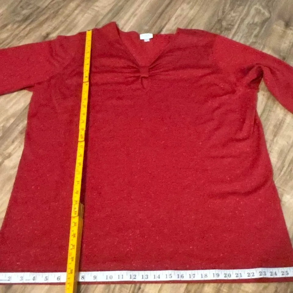 Jaclyn Smith Red Metallic Sparkle Knit Top Blouse Women's 2X‎ Plus Size - Image 5
