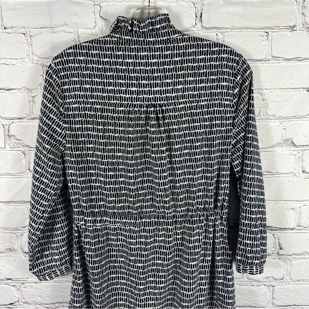 Banana Republic Black & White Button Front Drawstring Tie Waist Maxi Dress (E16) - Image 8