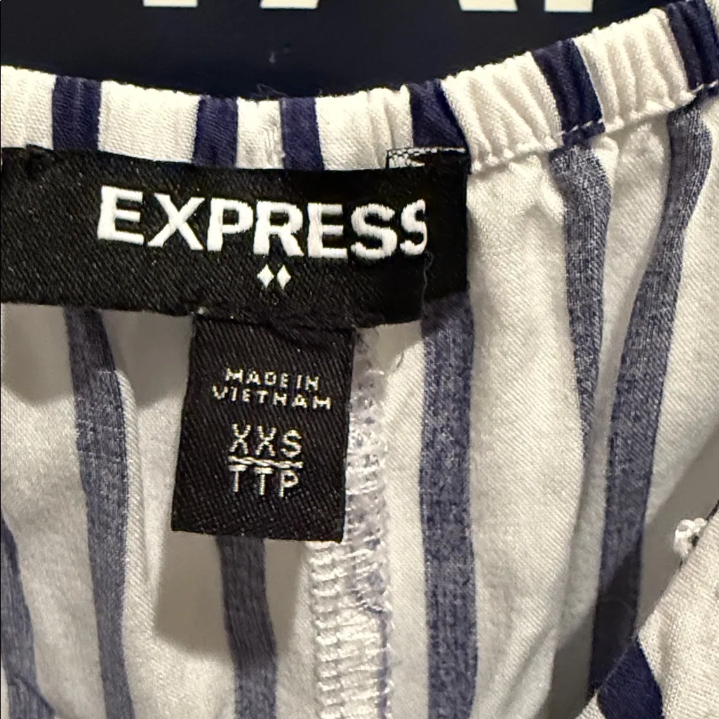 Express Navy and White Striped Dress - Image 2