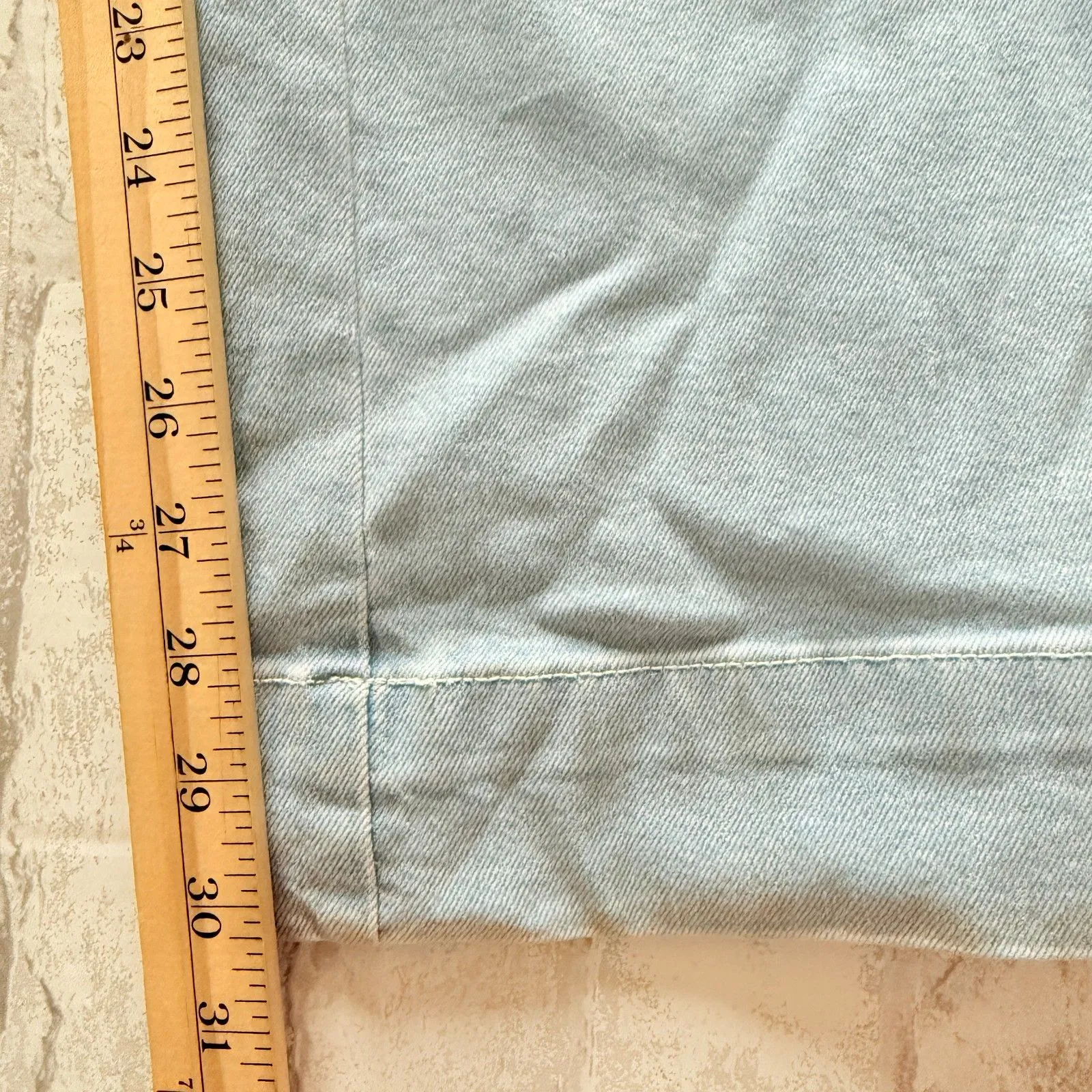 Avec Les Filles Denim Blue Wide Leg Belted Short Sleeve Fitted Jumpsuit Sz 29 - Image 7