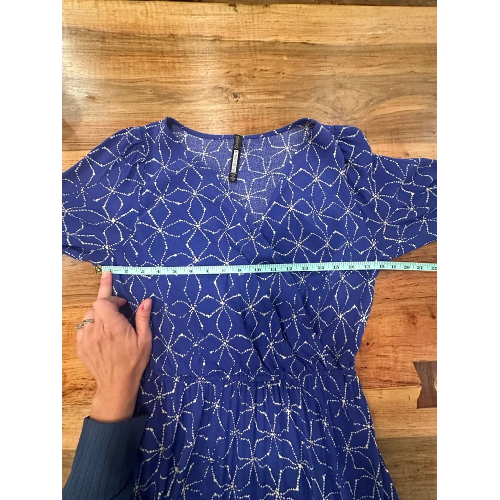 Women's Plenty by Tracy Reese Blue White Long Sleeve Dress M Size M - Image 8