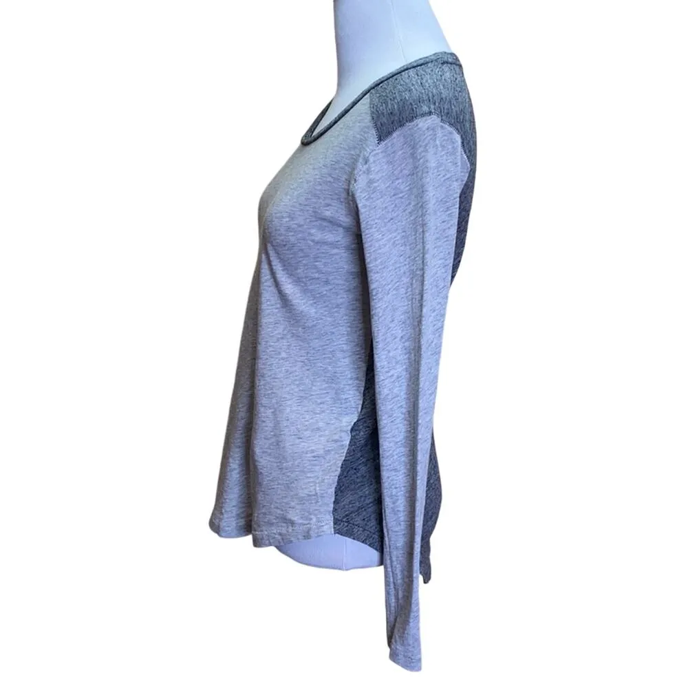 Madewell Colorblock Whisper Grey and Dark Grey Long Sleeve T-Shirt XS - Image 3