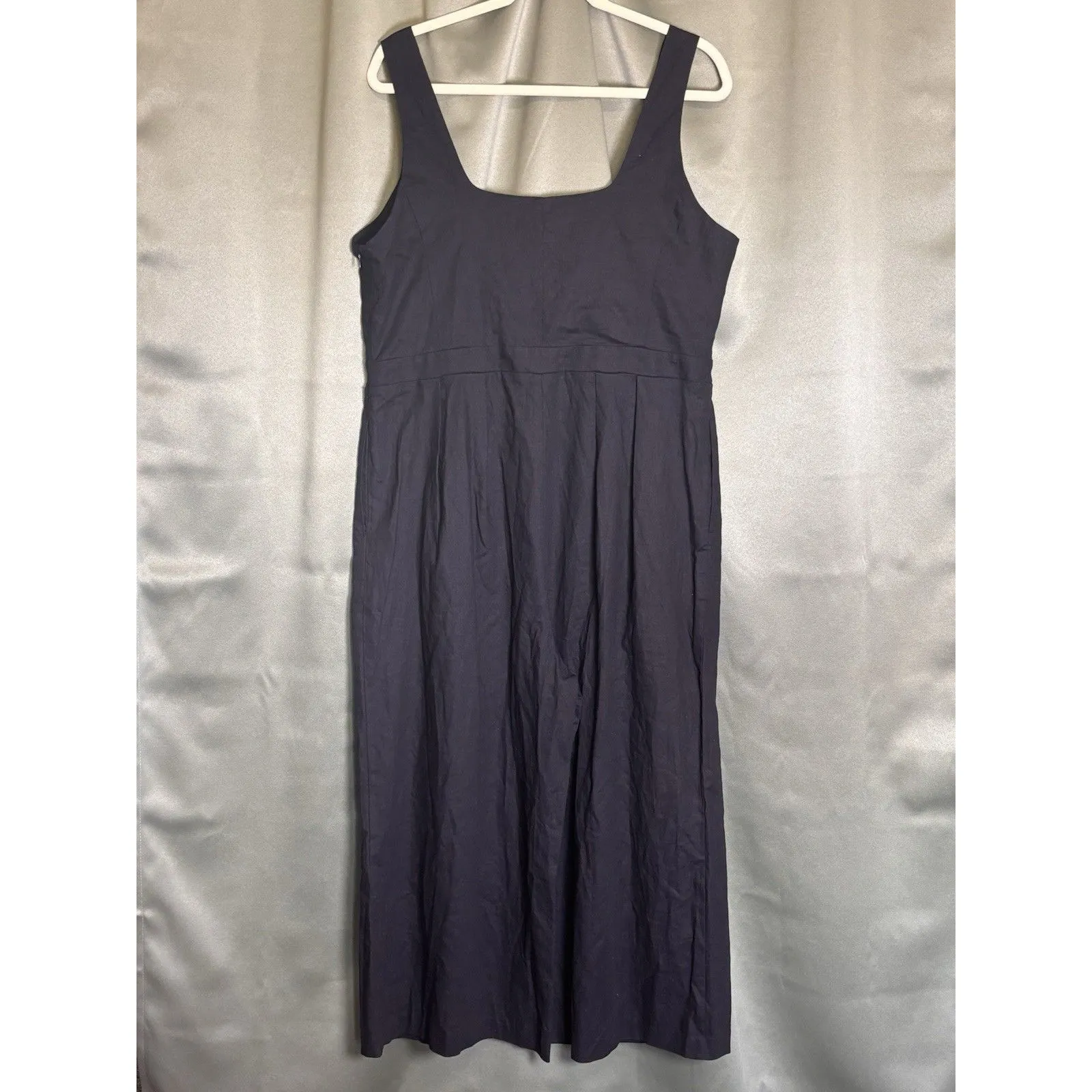 Banana Republic Womens Linen Blend Wide-Leg Sleeveless Jumpsuit 12 Black New - Image 2