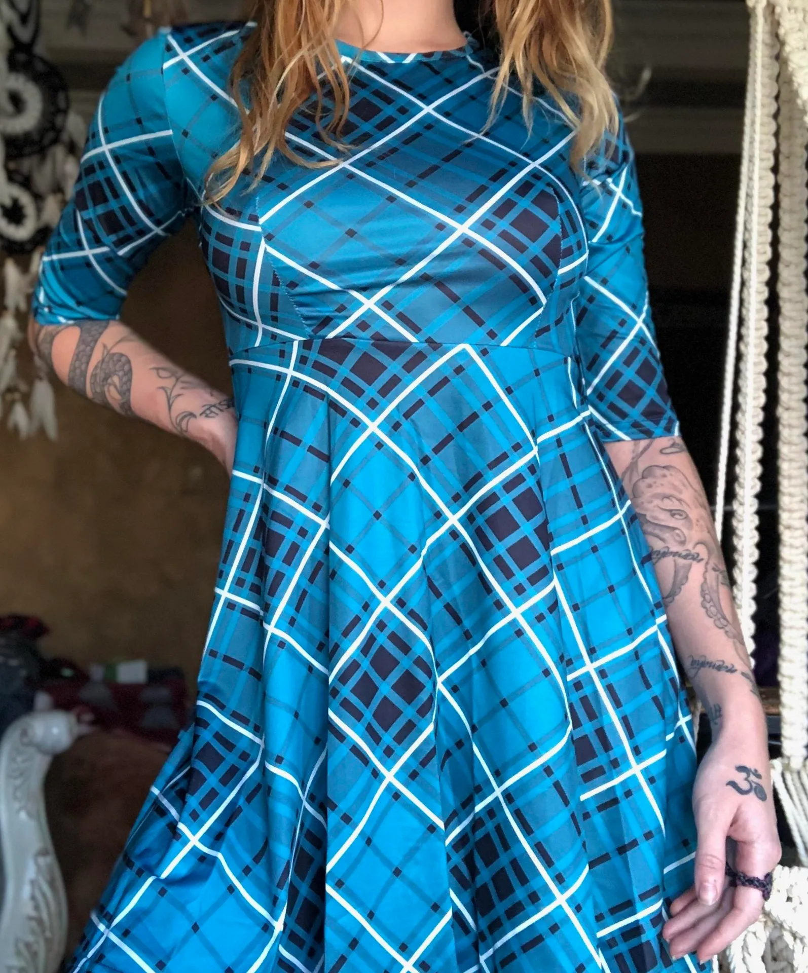 Sexy Plaid Mini Dress Unique - Image 2