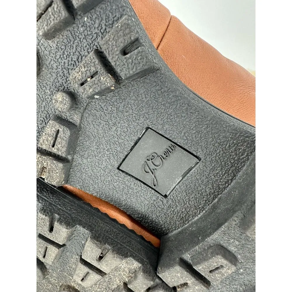 J Crew Women's Round Toe Faux Fur Lace‎ Up Lug Sole Combat Boots Brown Size 9 M - Image 10