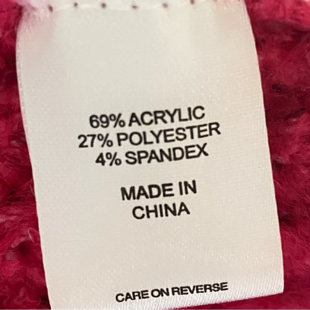 New York & Company Sweater Women Size XL Pink Cable Knit Crew Neck Ribbed Trim - Image 8