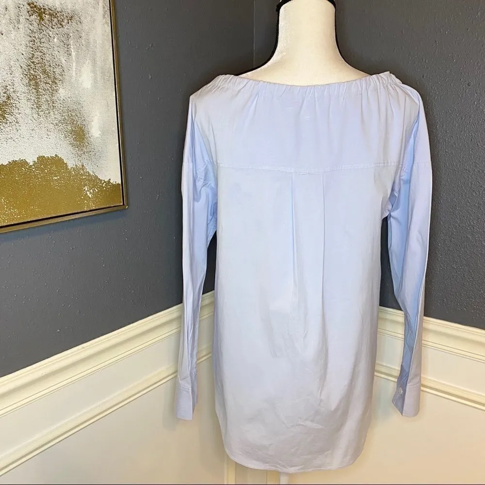 Theory  Drawstring Collar Button Down Shirt - Image 5