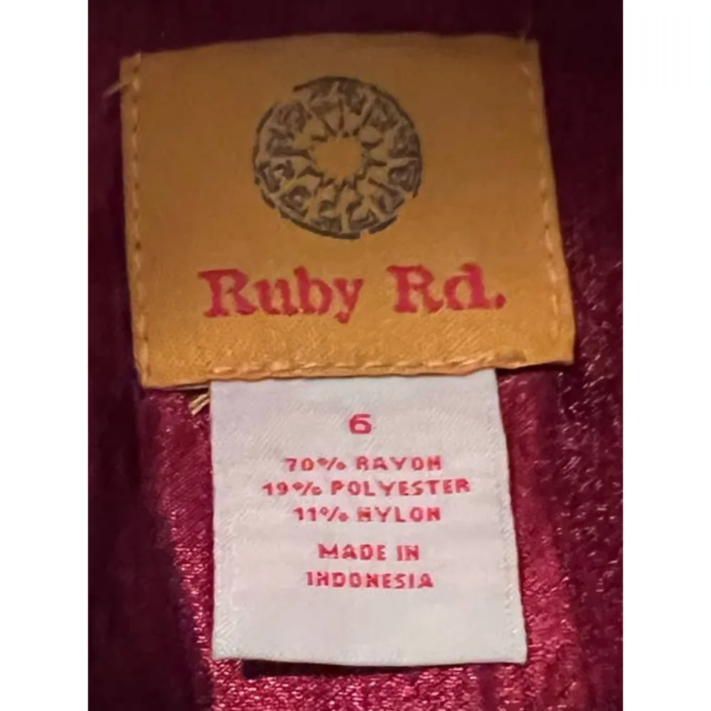 Ruby Rd. Women's Shiny Crinkle Rust Jacket Look Blouse Faux Front Pockets Size 6 - Image 3