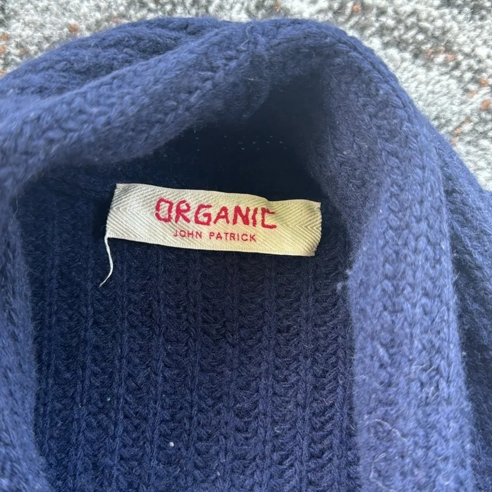 John Patrick Organic Merino Wool Knit Open Front Cardigan Navy XS Blue - Image 2