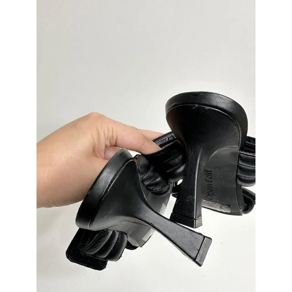 Abound Sandals Womens Size 6 Qarly Heeled Black Square Toe Slip On Heels - Image 6