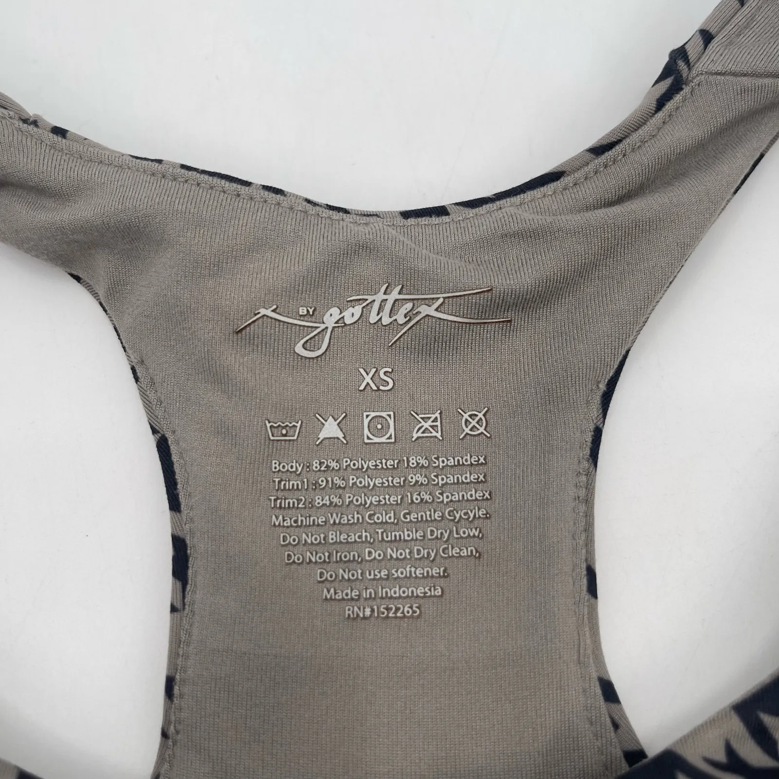 GOTTEX Sports Bra Size Extra Small Houndstooth NWT Black Athletic Gym Fitness - Image 6