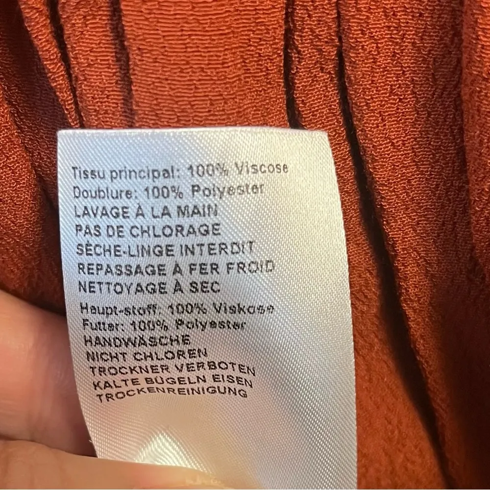 BA&SH Dress The Dana Lady Dress in Terracotta (Orange-Brown) Sz US 6 EUC - Image 10