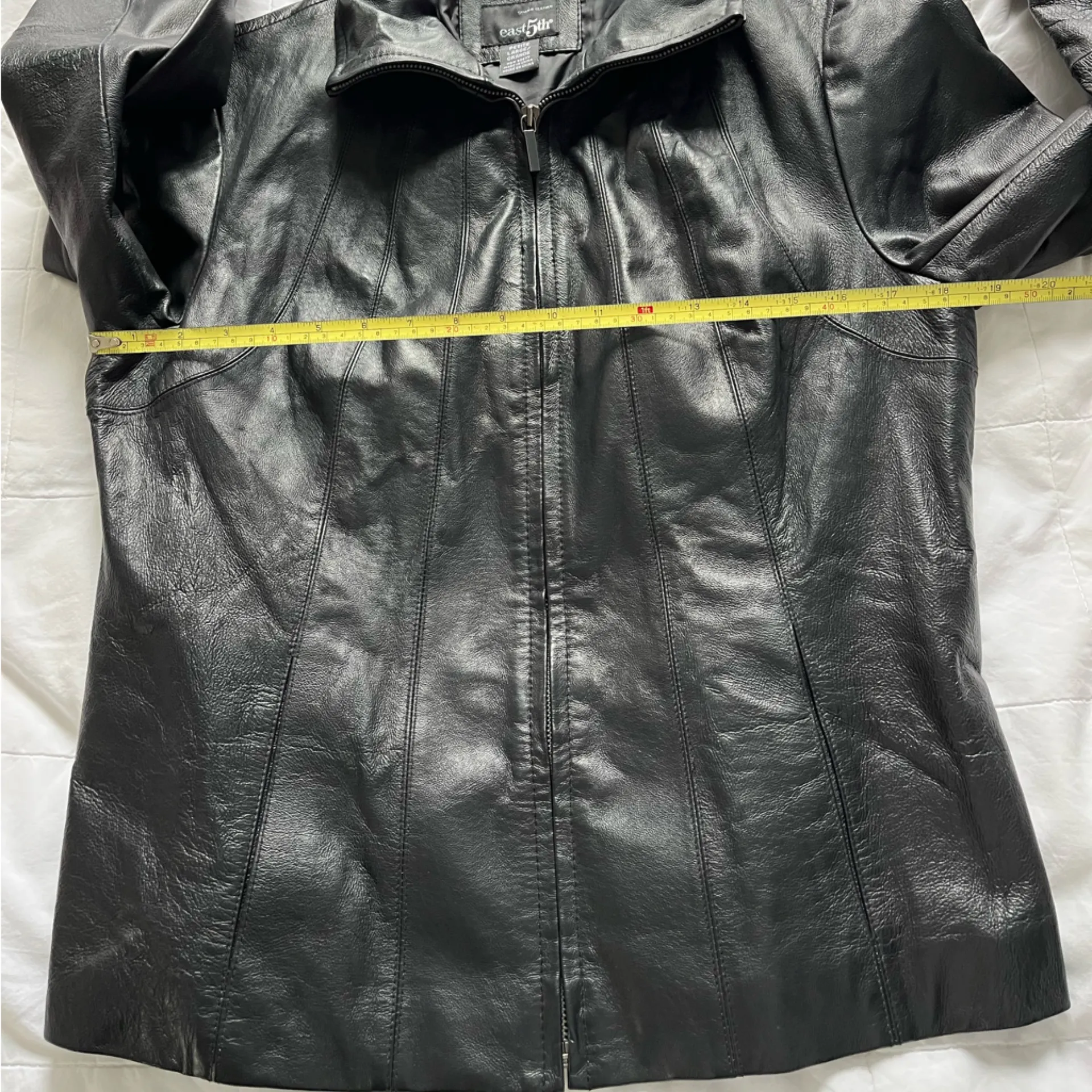 Women’s East 5th Black Leather Jacket size medium petite - Image 8