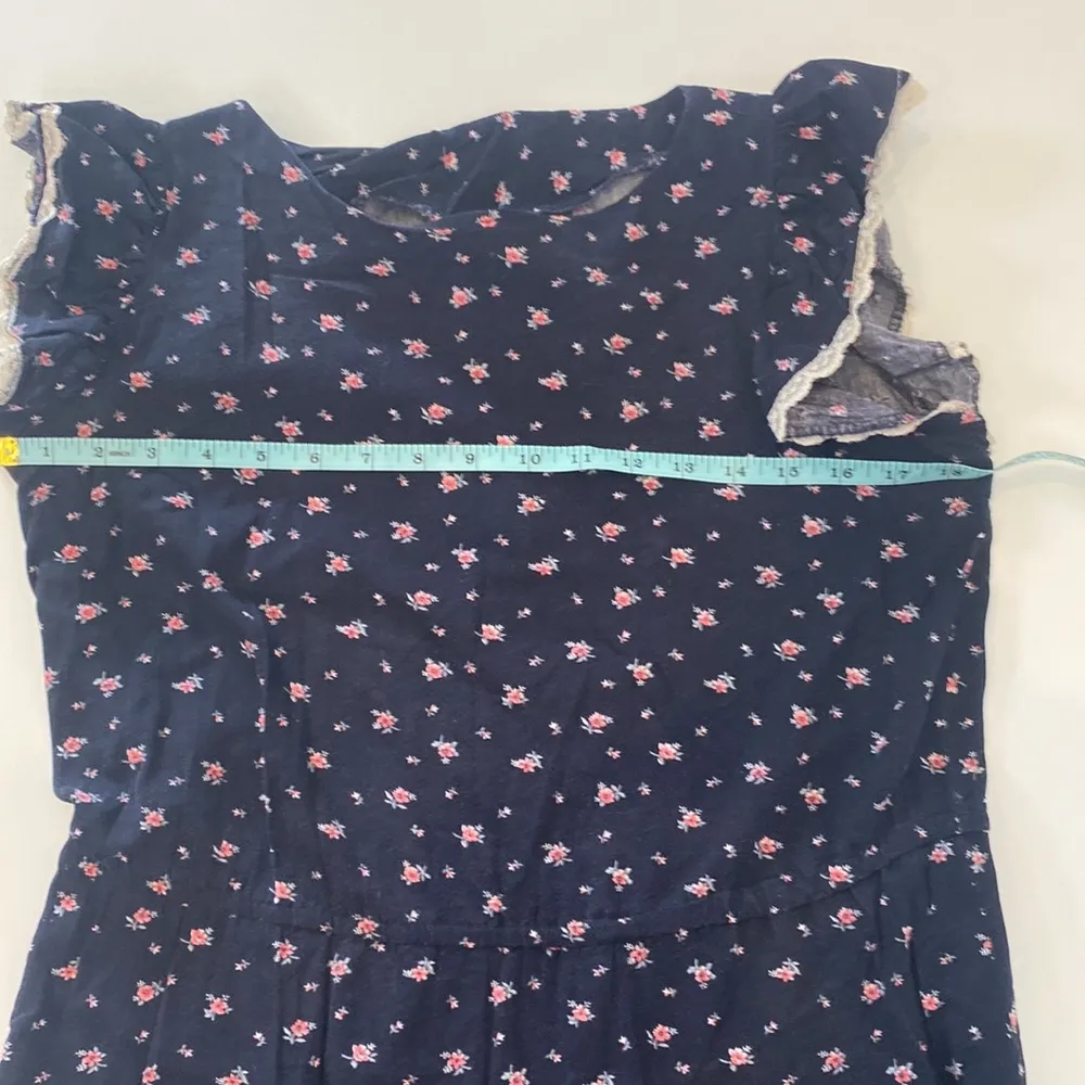 Vintage Floral Dress Asymmetrical Tiered Hem EUC Sz M Cottage Core Grannycore Size M - Image 5