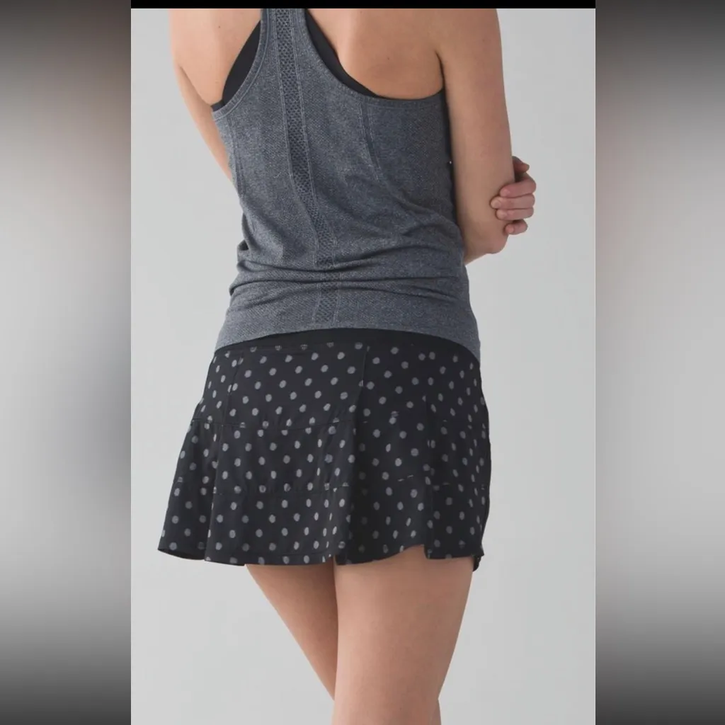 lululemon athletica Black Polka Dot Rival Skort Size 6 M - Image 2