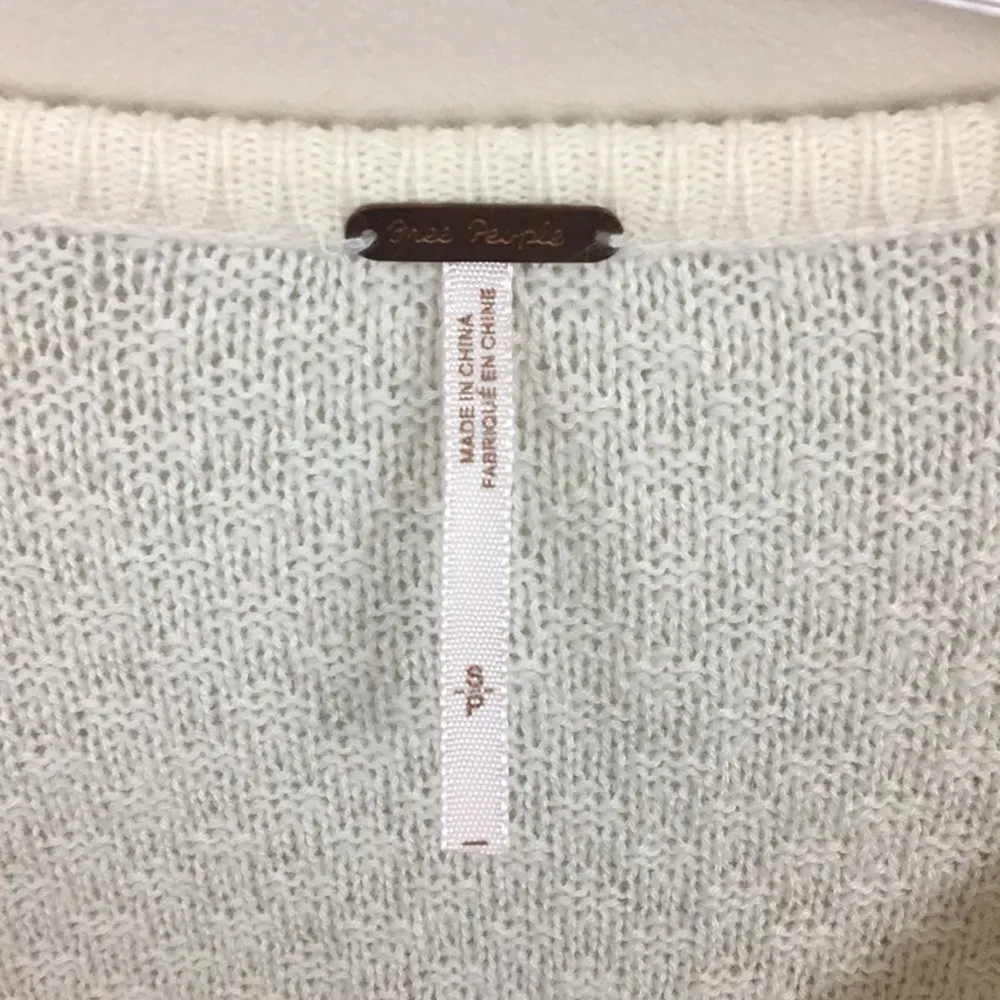 Free People Cream Stardust Sequin Batwing Sweater - Image 3