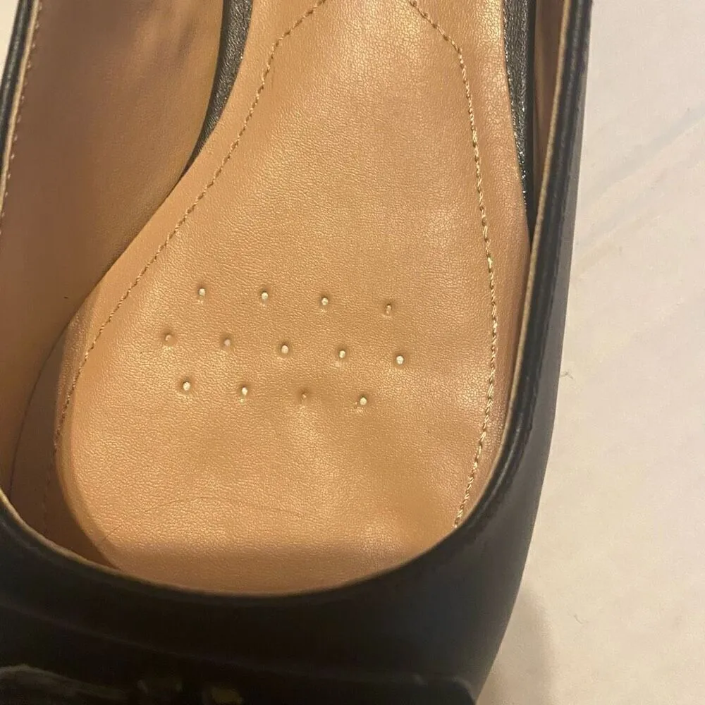 NYDJ Women’s Faiza Nappa Leather Black Metal Bit Slip On Shoes Size 6.5 SEE DESC - Image 7