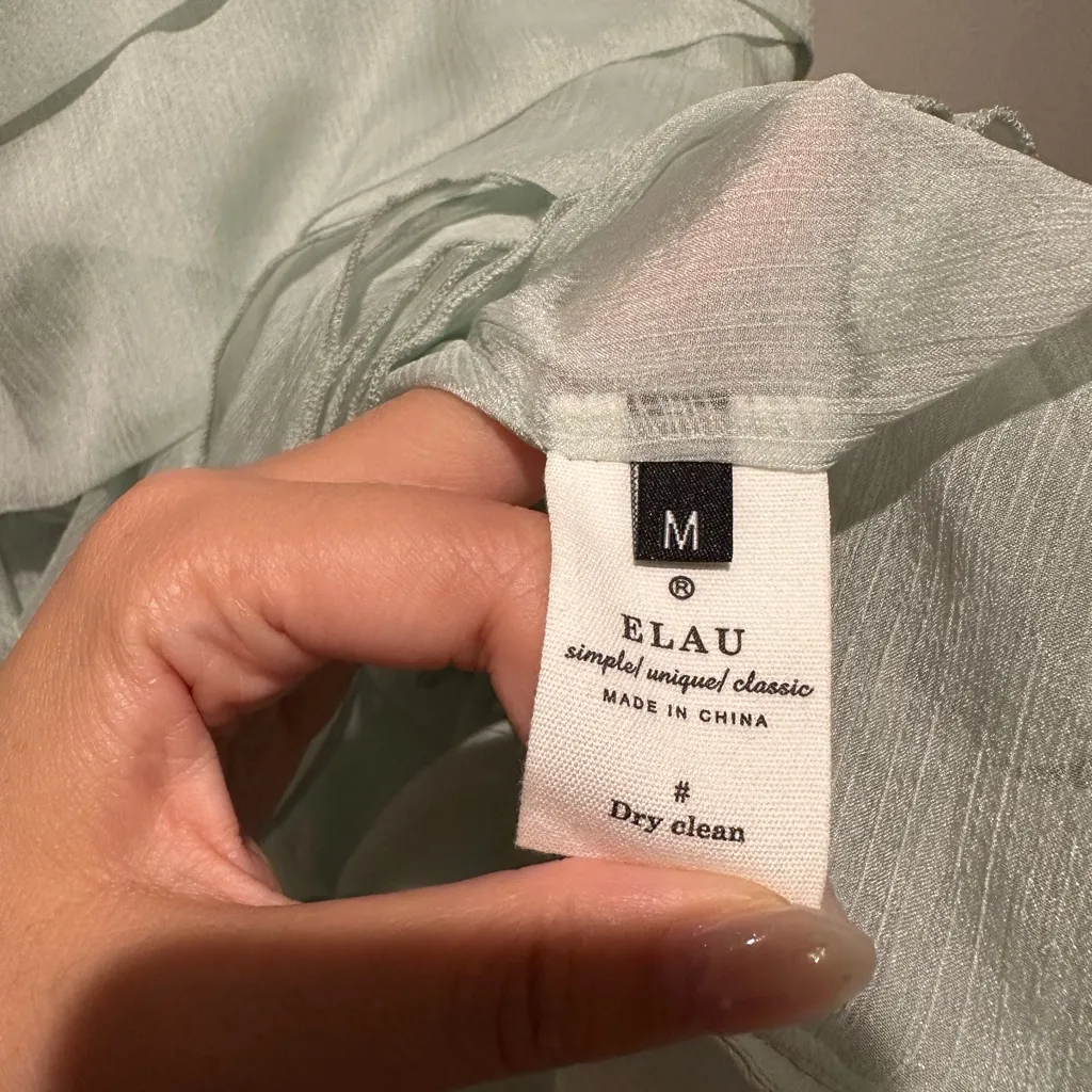 Aritzia Light Blue Mint Ruffle Mini Dress - Image 8