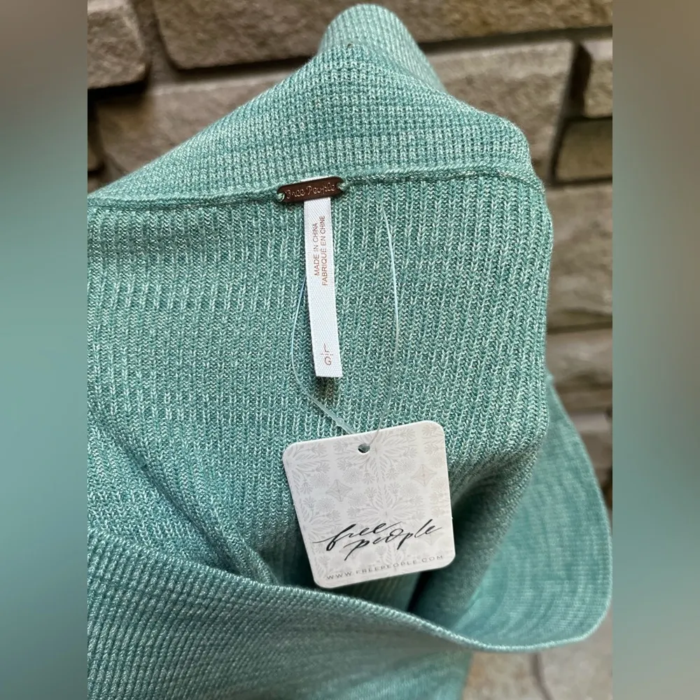 Free People Golden Hour Midi Skirt Aqua Malachite Large NWT Green - Image 9