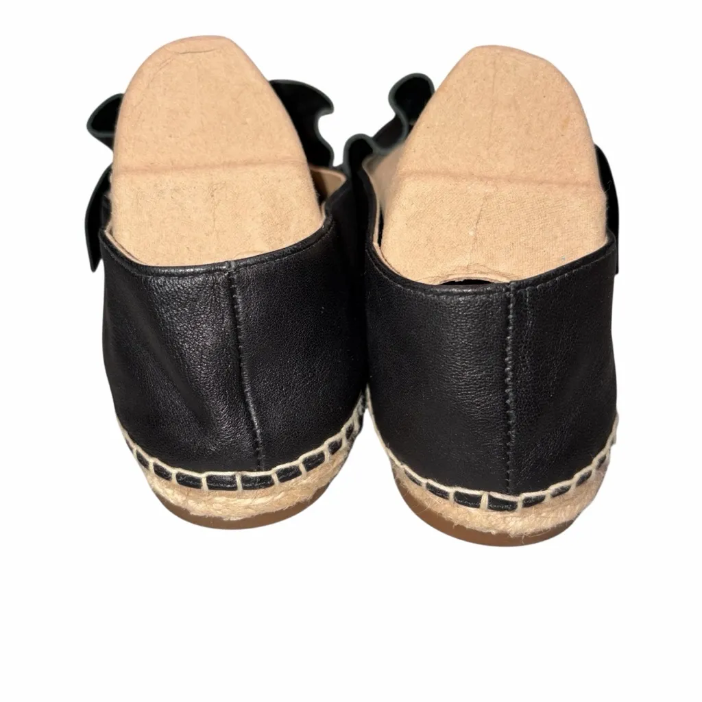 NEW Michael Kors Collection Black Leather Laticia Espadrille Flats Shoes 36 6 - Image 3