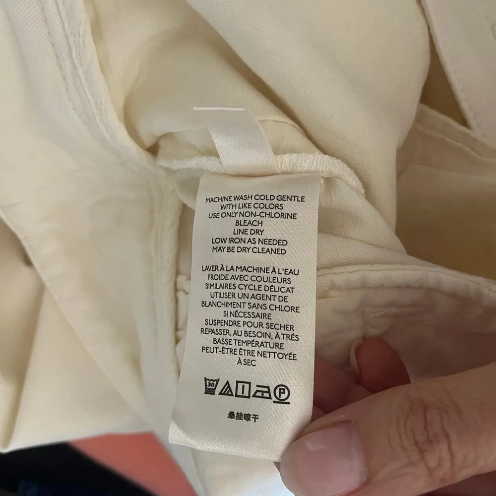 Maeve by Anthropologie Pleated Cropped Aston Pants Wide Leg in Ivory sz. 8 - Image 9