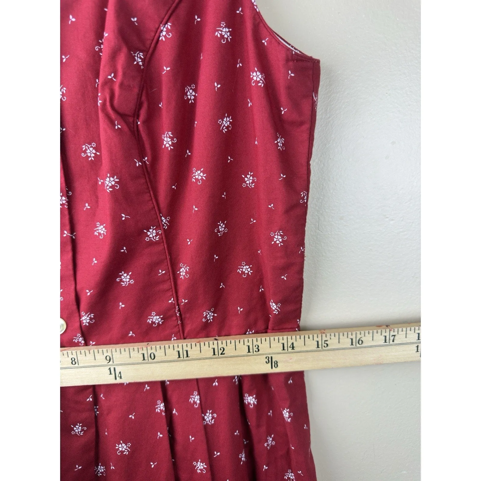 WENGER Austrian Vintage Dirndl Dress Tyrol Trachten Red Cotton Women’s 42/L Size undefined - Image 11