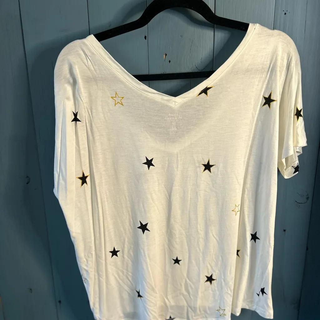 GAP White Star Pattern Short Sleeve Tee | Size Small - Image 4
