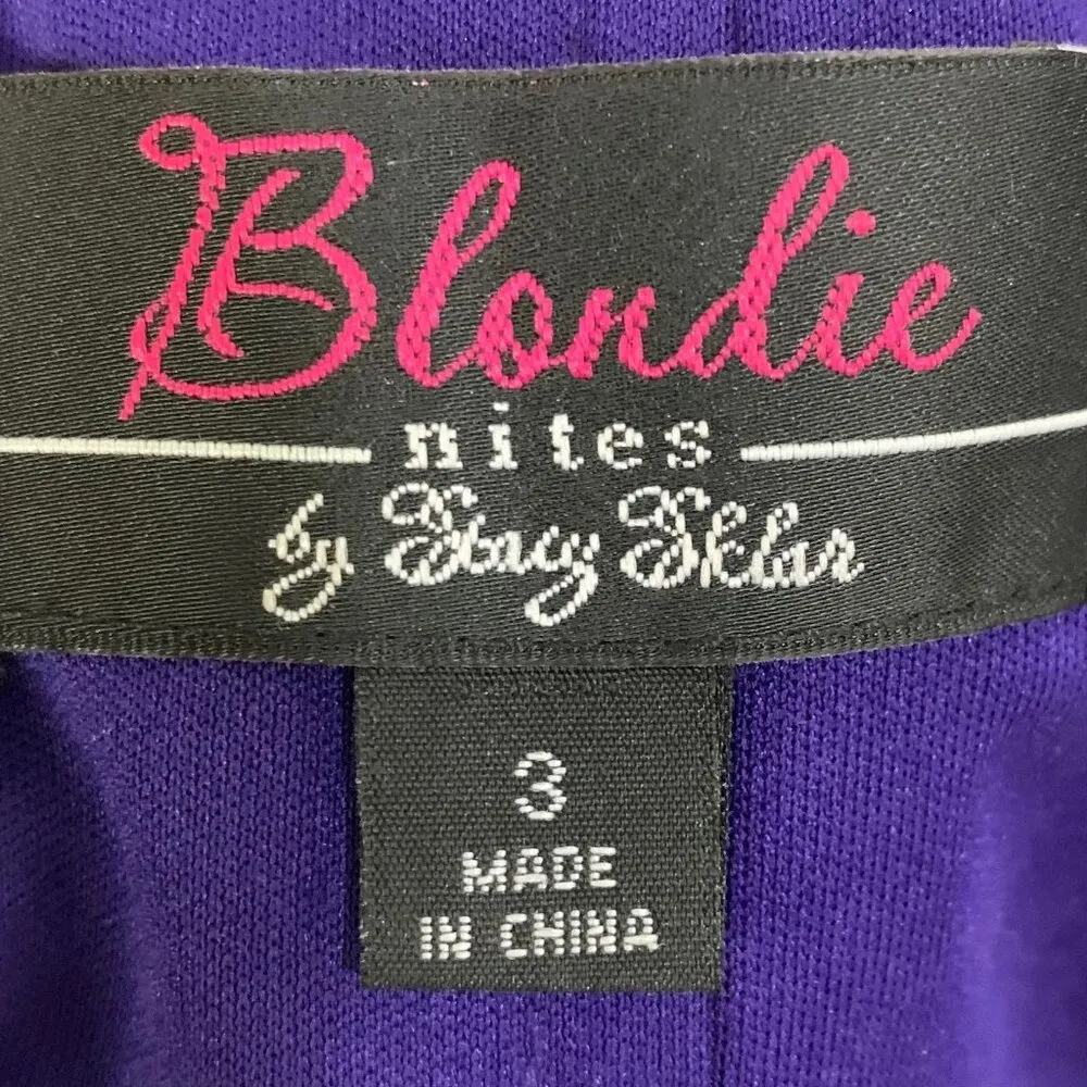 Blondie Nites Purple Chiffon Pleated Jeweled Strapless Cocktail Dress 3 Prom - Image 10