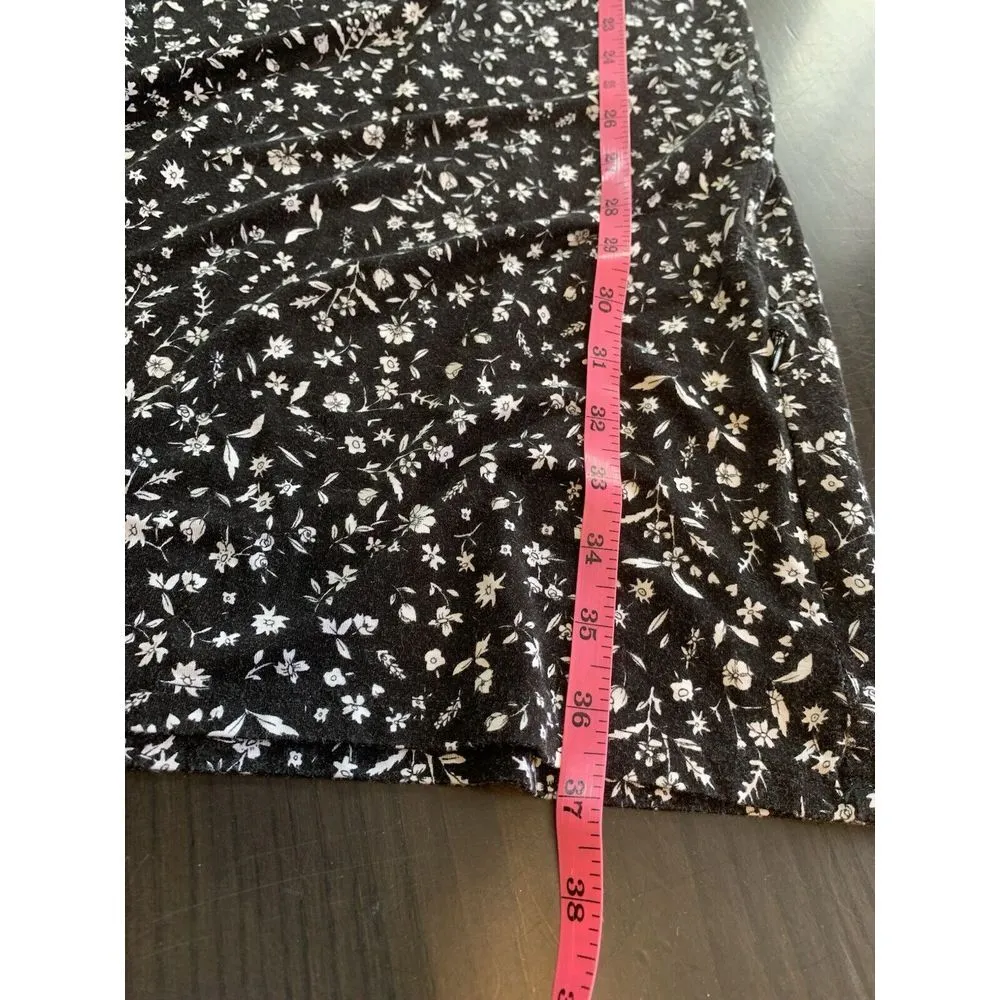 Krimson Klover Dark Floral Knit Dress Womens Small Pocket Cinch Hiking Outdoorsy Black - Image 15
