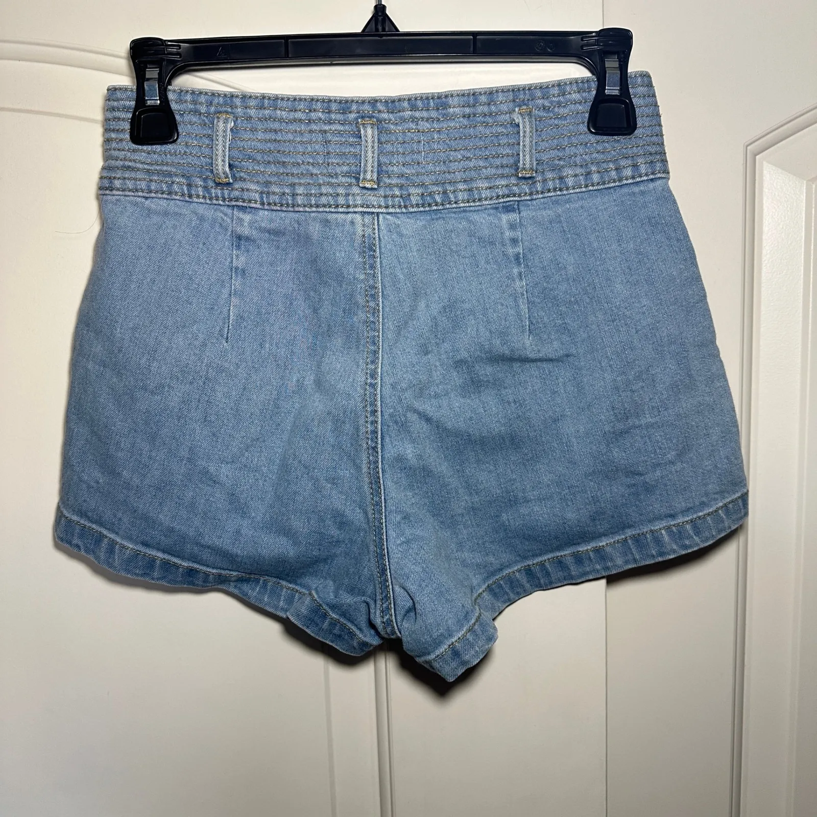 Pacsun 70s Short High Waisted Denim Blue Jean Shorts Womens 26 Retro Pintuck - Image 2
