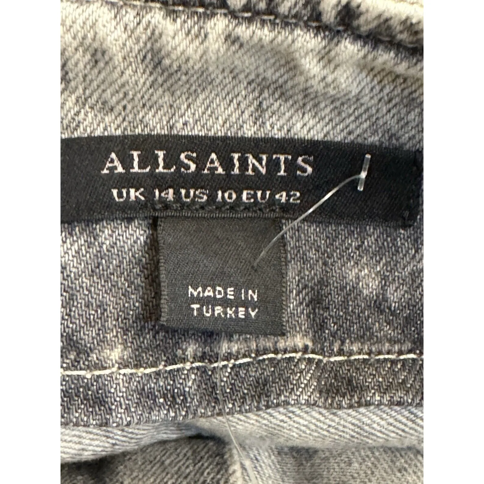 NEW AllSaints Sammy Paperbag Jean in Mid indigo blue - Size 14 Acid‎ Wash - Image 10