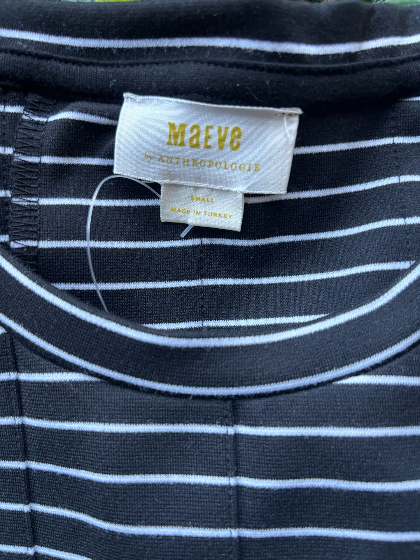 Anthropologie Maeve Corset Peplum Top Striped Nautical Size Small  - Image 4