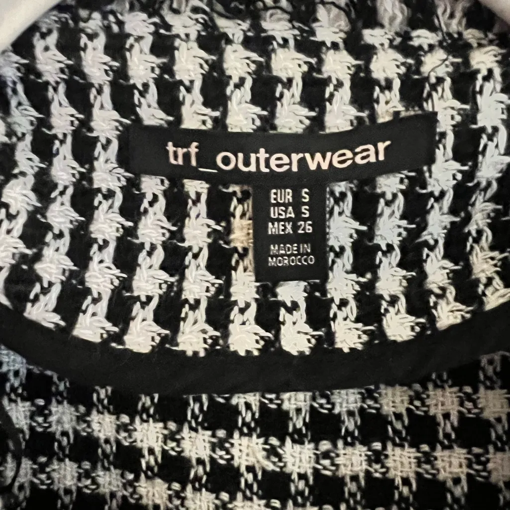 Zara TRF Outerwear Tweed Houndstooth Coat - Image 4