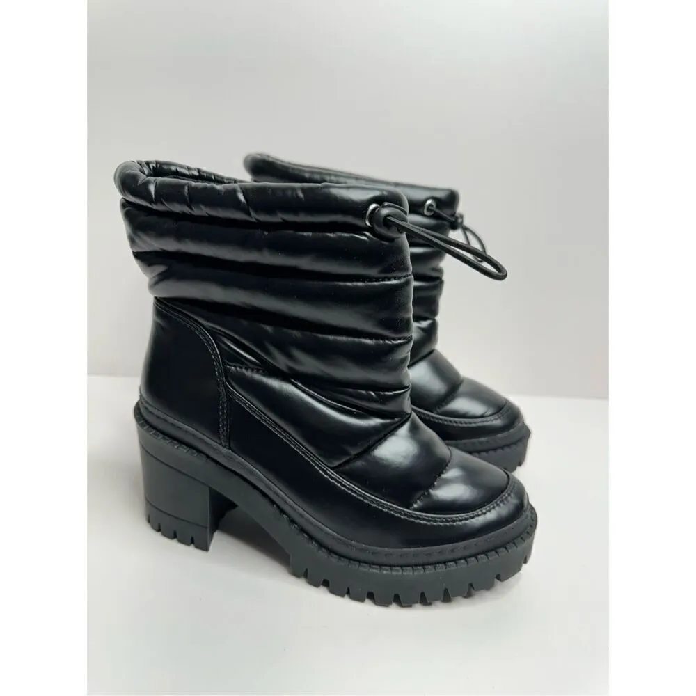 AQUA Ankle Boots Womens‎ Size 6.5 Black Puff Booties Pull On NEW - Image 3