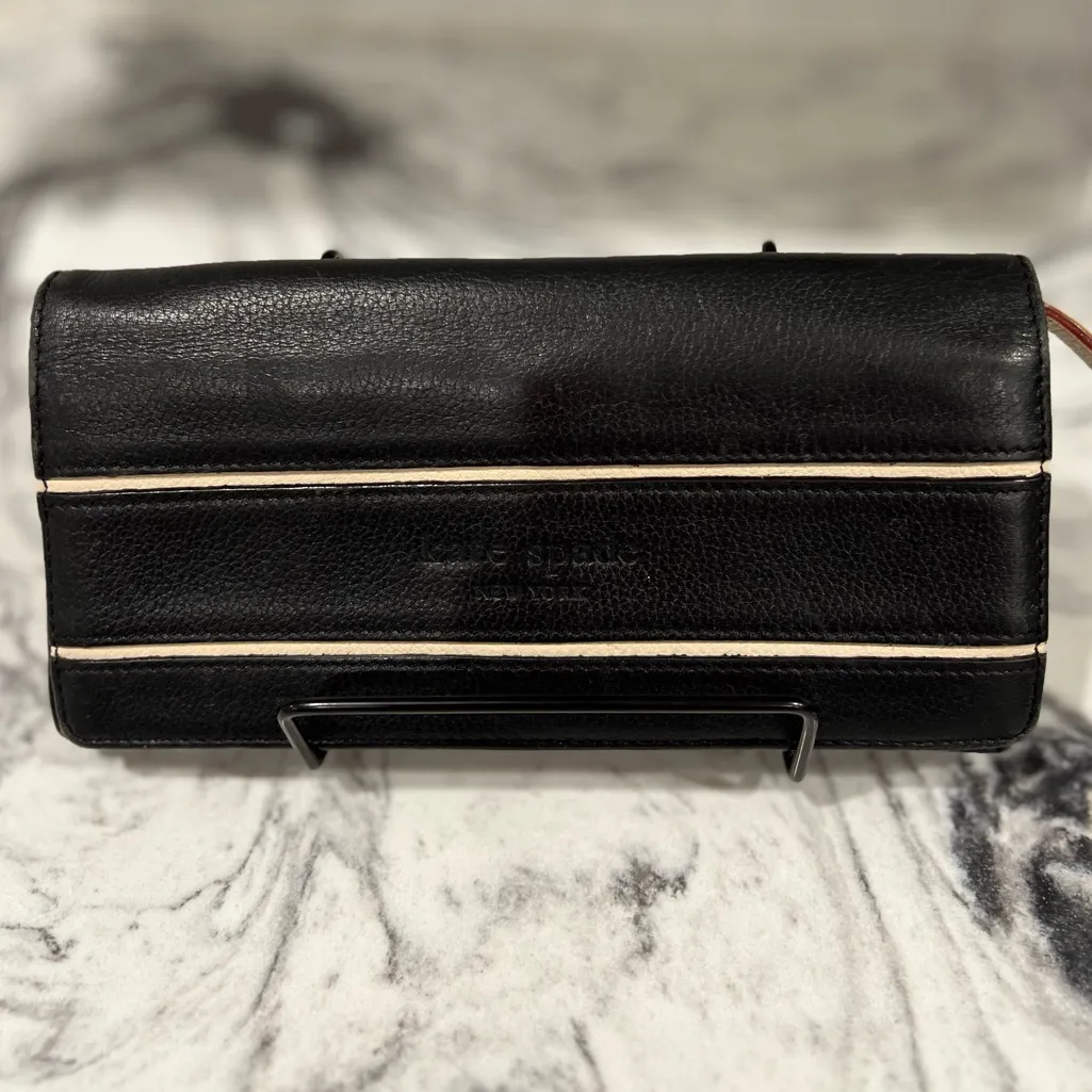 Kate Spade black and snake print leather long wallet - Image 3