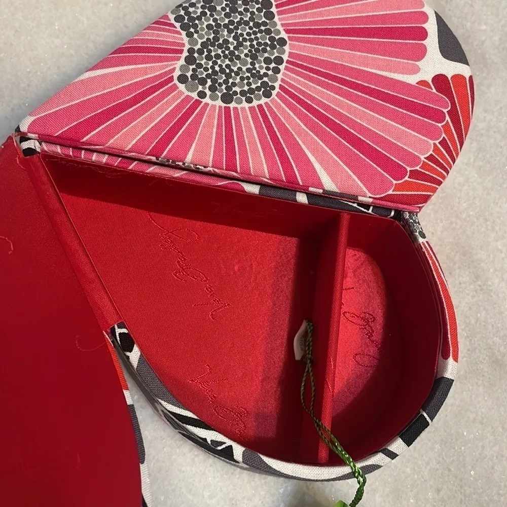 Vera Bradley’s Heart to Heart Red and Pink Cherry Blossoms Jewelry Box New - Image 3
