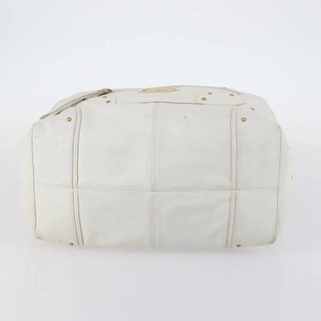 BALLY Shoulder Bag Leather White Authentic - Image 6