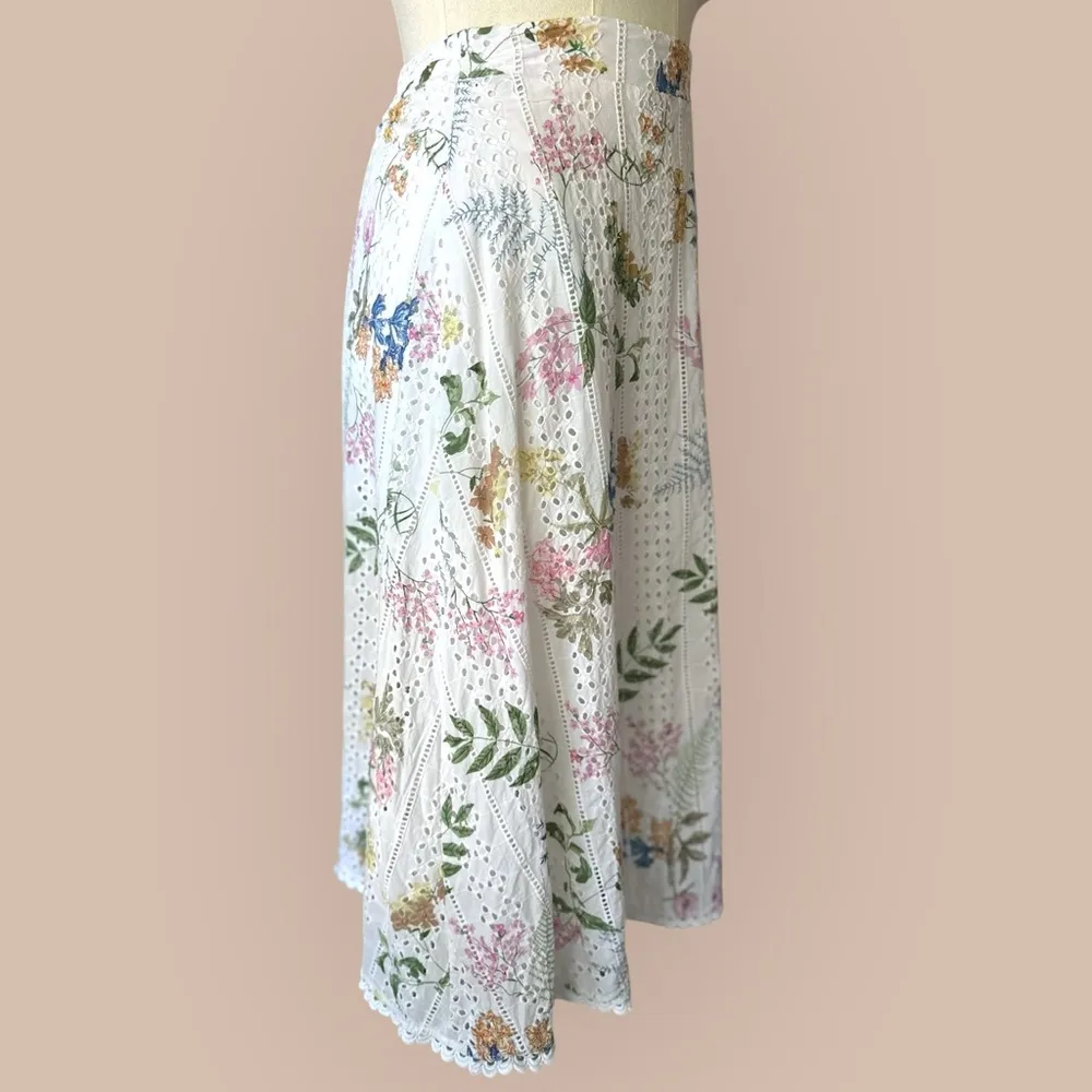 Lulu's Sweet at Heart White Floral Embroidered Midi Skirt (952) - Image 8