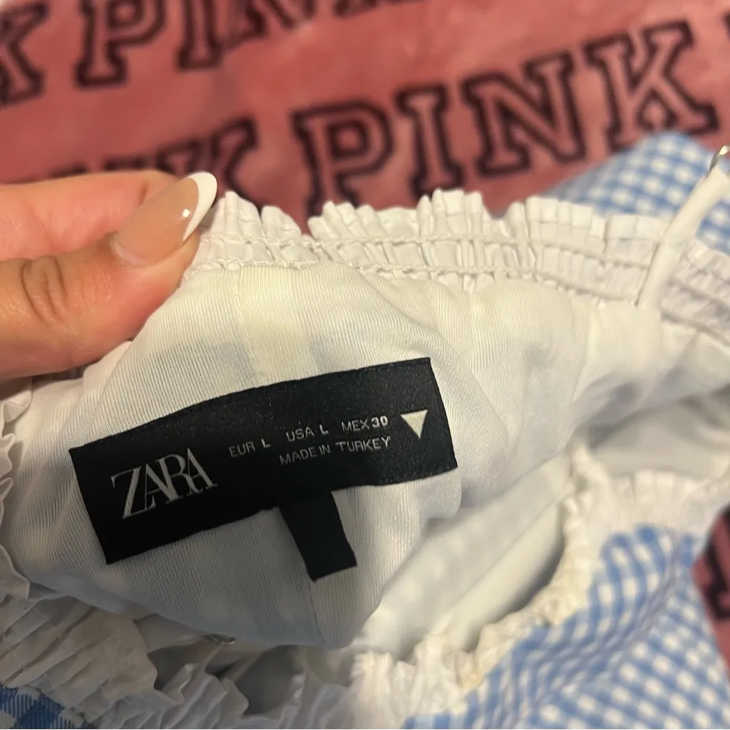 Zara Blue and White Gingham Camisole - Image 3