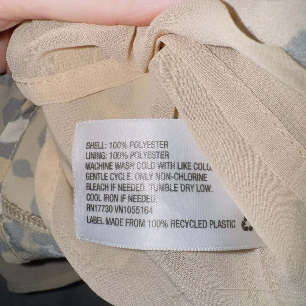 A New Day Beige Leopard Print Sleeveless V Neck Chiffon Camisole Tank Top XXL - Image 5