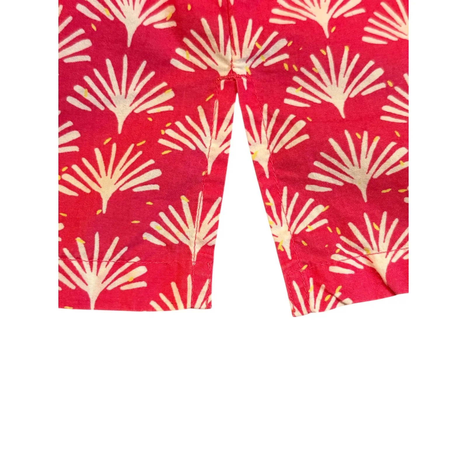 Talbots Pink White‎ Fan Print Tunic Top Lace Trim Split Side Women Size Large - Image 8