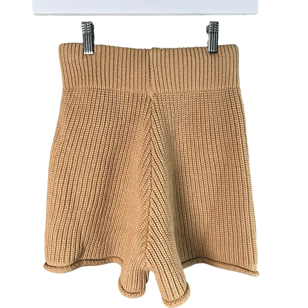 NWT Zulu and Zephyr Tan Citton Knit High Waisted Shorts Size US 2 - Image 2