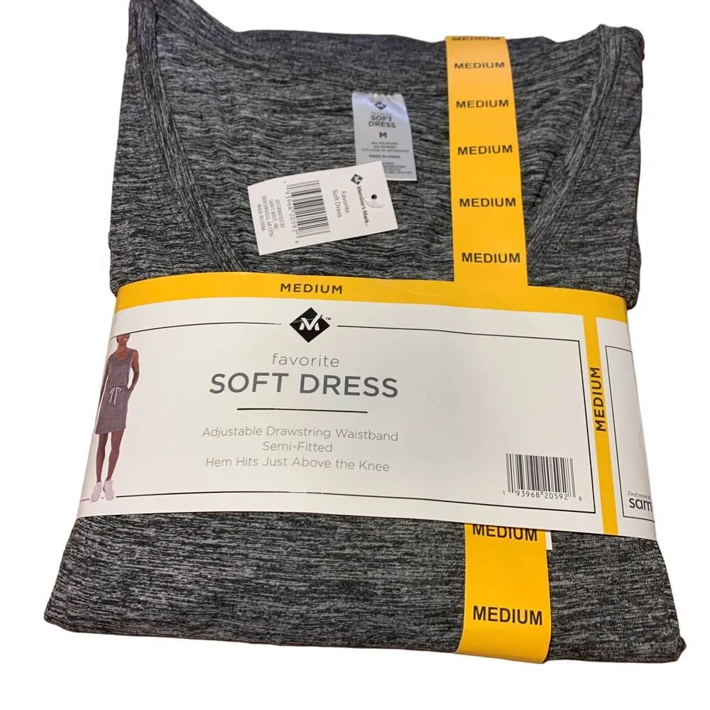 2 Pack Members Mark Womens Grey Soft Dresses Medium - Image 2