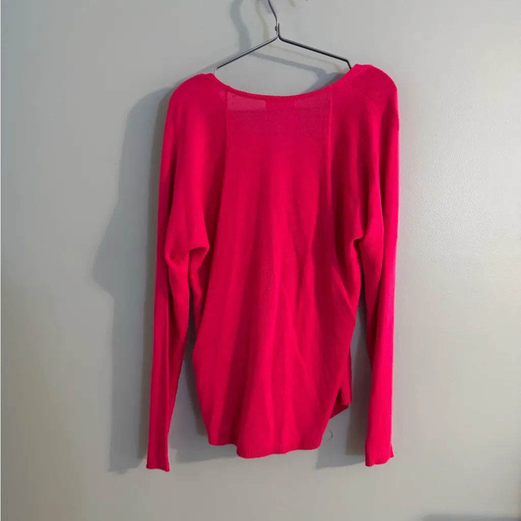 Lily Pulitzer hot pink V neck sweater size S - Image 5